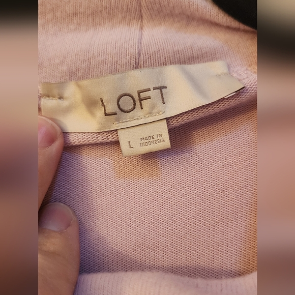 LOFT Mock Neck Shirttail Tunic Top Light Pink, L - Picture 5 of 6
